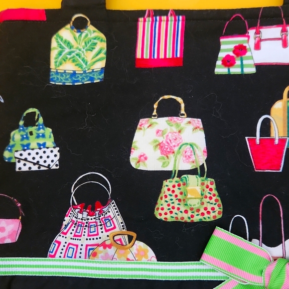 Adorable retro botique hand sewn lined & PADDED cloth purse/sactchel. - Picture 10 of 10